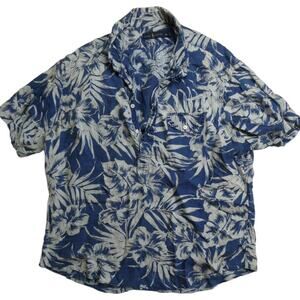 Polo Ralph Lauren 100% Linen 1/2 button Floral Hawaiian Shirt, Size XL